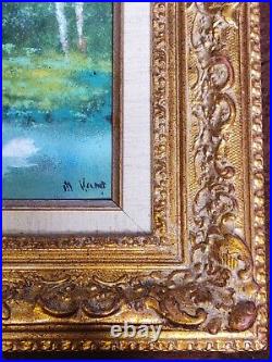 Enamel Painting On Copper High Relief Gilt Frame