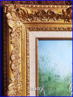 Enamel Painting On Copper High Relief Gilt Frame