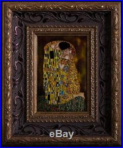 Enamel miniature The Kiss (Lovers) hand painted copy of Gustav Klimt