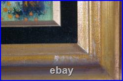 Enamel on Copper Lady & Child Holding Hands in ForestPainting Signed by Artist