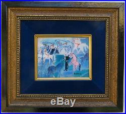 Enamel on Copper Painting Mid Century Raoul Dufy Circus Horses