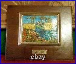 Enamel on Sterling Silver Vintage VAN GOGH Painting Framed C1960 with COA