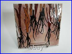 Enameling on Copper, Original Art, Reeds in Water, Reddish-Brown and Tan
