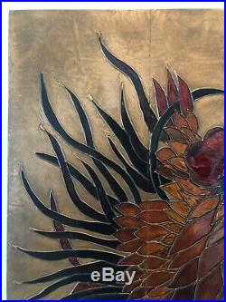 Enamels on Copper Repousse, Josette Tournier Glazer Art, Large Rooster