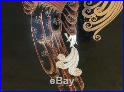 Erte Reverse Foil Enamel On Glass Art Deco Lovely Lady Painting