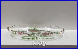 Exceptional Moser Theresienthal Bohemian Art Glass Hand Painted Enameled Tray
