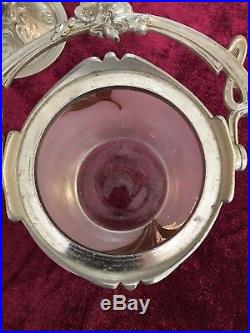 Fabulous ART NOUVEAU Iris Enameled PAINTED CRACKER BISCUIT JAR