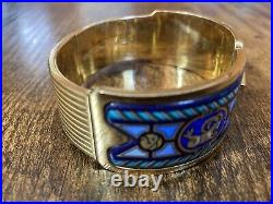 Fabulous Art Deco Michaela Frey Wein Enamel Bracelet Bangle