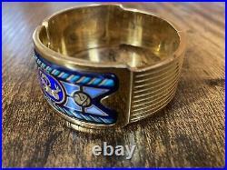 Fabulous Art Deco Michaela Frey Wein Enamel Bracelet Bangle