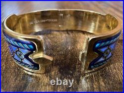 Fabulous Art Deco Michaela Frey Wein Enamel Bracelet Bangle