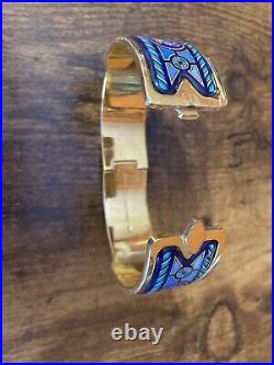 Fabulous Art Deco Michaela Frey Wein Enamel Bracelet Bangle