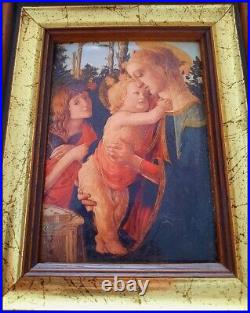 Famous Painting? Madonna and Child (1470) S. Botticelli? Antique Enamel Art