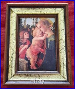 Famous Painting? Madonna and Child (1470) S. Botticelli? Antique Enamel Art