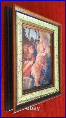 Famous Painting? Madonna and Child (1470) S. Botticelli? Antique Enamel Art