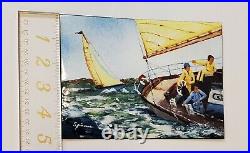 Ferdinando N. Spina (B. 1949) Nautical Impressionism Enamel on Copper Signed
