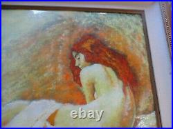 Finest Max Karp Enamel On Copper Gorgeous Nude Woman Model Modernist Large Rare