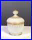 French White Opaline Glass Enameled Gold Gilt Powder Dish