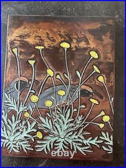 Fritz Rothermel VTG CopperGraphics Enamel on Copper Painting, Signed