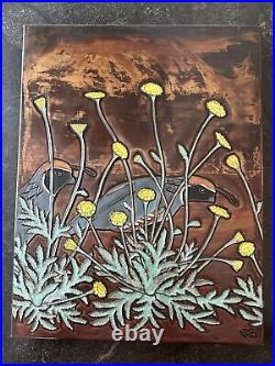 Fritz Rothermel VTG CopperGraphics Enamel on Copper Painting, Signed