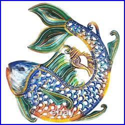 Global Crafts 22 Recycled Hand-Painted Haitian Metal Wall Art Sea Life, Fish