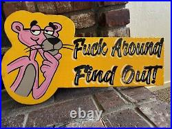 Hand Painted tattoo shop Sign Sailor Jerry Barber Sign Pink Panther Pin Striping