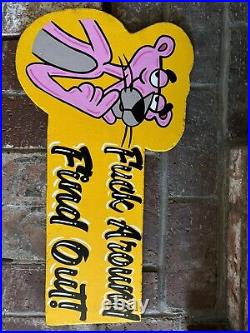 Hand Painted tattoo shop Sign Sailor Jerry Barber Sign Pink Panther Pin Striping