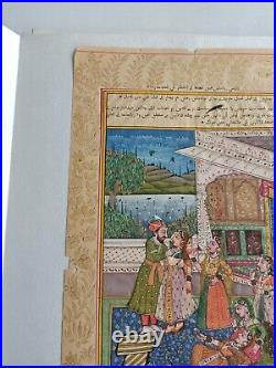 Handmade Mughal Miniature Painting Love Scene On Paper Painting