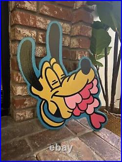 Handmade Vintage Goofy Disney Pluto Painted Bar sign game Room