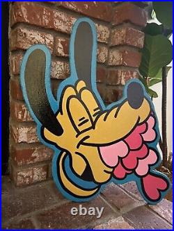 Handmade Vintage Goofy Disney Pluto Painted Bar sign game Room