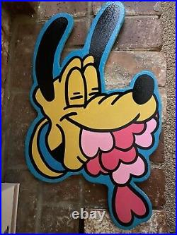 Handmade Vintage Goofy Disney Pluto Painted Bar sign game Room