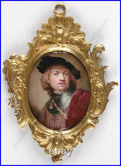 Henry Bone (1755-1834)-Attrib. Rembrandt's self-portrait of 1634, miniature
