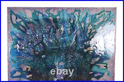 Huge Phyllis Toburen Sea of Love Abstract Sculptural Enamel Painting Earth Crust