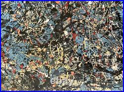 JACKSON POLLOCK - A 1940s SIGNED ORIGINAL DRIP PAINTING, ABSTRACT EXPRESSIONIST