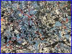 JACKSON POLLOCK - A 1940s SIGNED ORIGINAL DRIP PAINTING, ABSTRACT EXPRESSIONIST