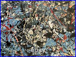 JACKSON POLLOCK - A 1940s SIGNED ORIGINAL DRIP PAINTING, ABSTRACT EXPRESSIONIST