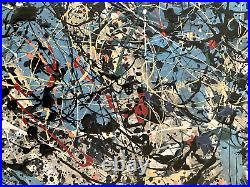 JACKSON POLLOCK - A 1940s SIGNED ORIGINAL DRIP PAINTING, ABSTRACT EXPRESSIONIST