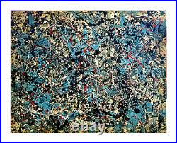 JACKSON POLLOCK - A 1940s SIGNED ORIGINAL DRIP PAINTING, ABSTRACT EXPRESSIONIST