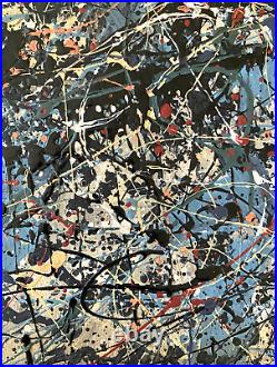 JACKSON POLLOCK - A 1940s SIGNED ORIGINAL DRIP PAINTING, ABSTRACT EXPRESSIONIST