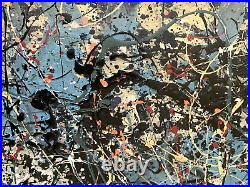 JACKSON POLLOCK - A 1940s SIGNED ORIGINAL DRIP PAINTING, ABSTRACT EXPRESSIONIST