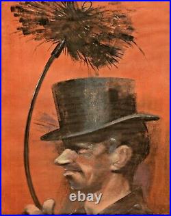 JOSEPH LEYENDECKER Original Signed Vintage Gentleman Portrait Gouache Painting
