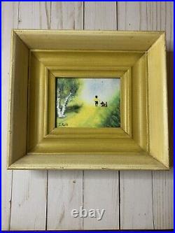 J. Polk Enamel Painting Framed