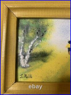 J. Polk Enamel Painting Framed