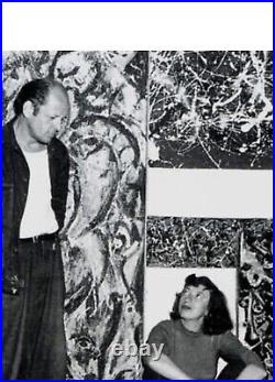 Jackson Pollock Authentic 1940's Painting Original Enamel On Canvas 13 Square