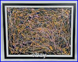 Jackson Pollock Enamel On Canvas With Frame Dated 1951 In Good Condition