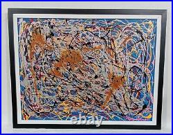 Jackson Pollock Enamel On Canvas With Frame Dated 1951 In Good Condition