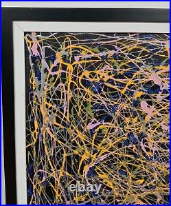 Jackson Pollock Enamel On Canvas With Frame Dated 1951 In Good Condition