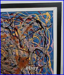 Jackson Pollock Enamel On Canvas With Frame Dated 1951 In Good Condition