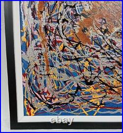 Jackson Pollock Enamel On Canvas With Frame Dated 1951 In Good Condition