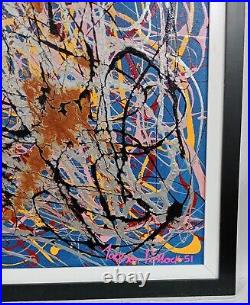 Jackson Pollock Enamel On Canvas With Frame Dated 1951 In Good Condition