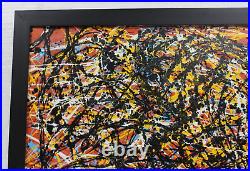 Jackson Pollock Enamel On Canvas With Frame Dated 1951 In Good Condition